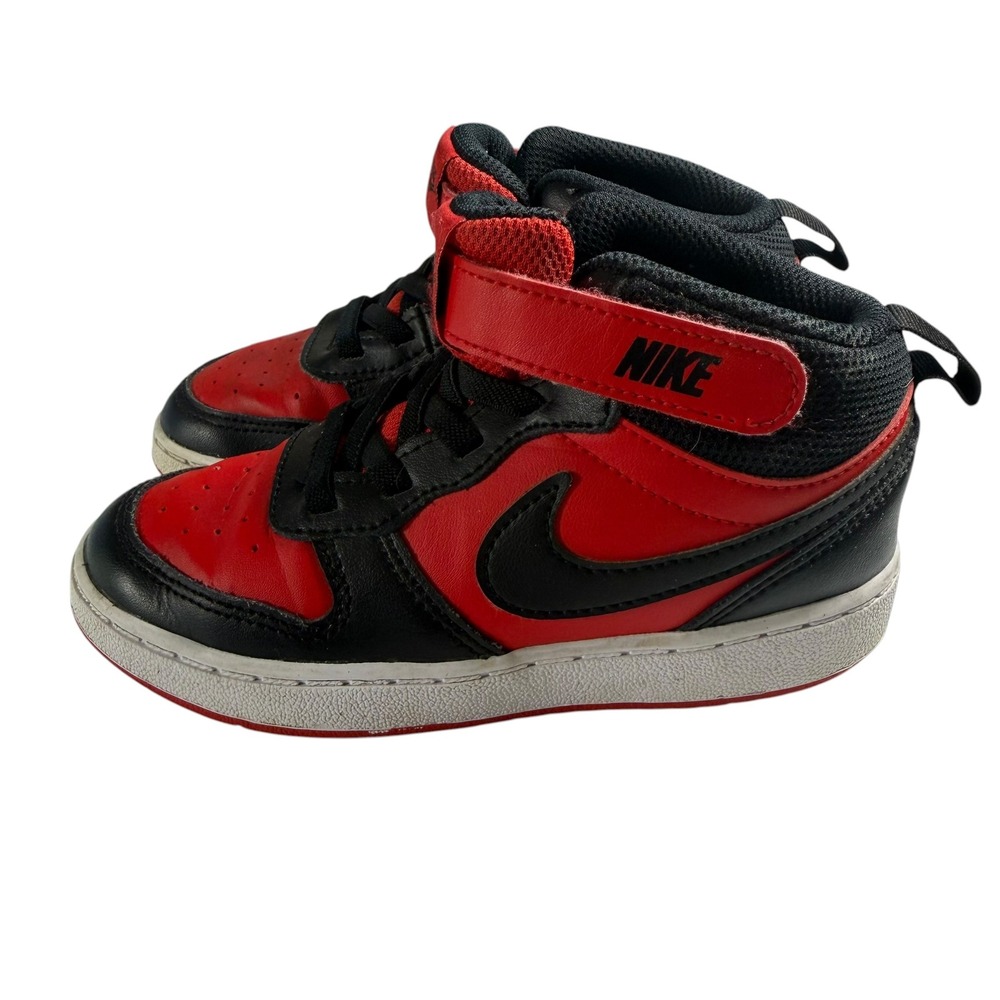 Nike Court Borough Mid 2 Kids Shoes Red Black CD7784-602 Size 10C